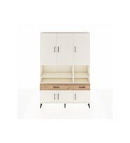 Arges Dolap 8 Raflı 2 Çekmeceli 6 Kapaklı 132x30x195 Aytaşı-Aytaşı/Çam