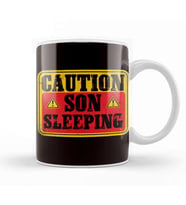 Caution Son Sleeping Family Baby Newborn Children Brother Kupa Bardak Porselen