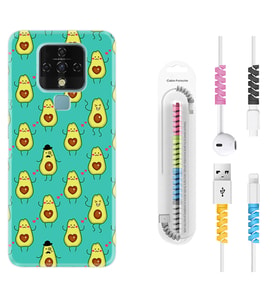 Tecno Camon 16 18P Pova 3 Pova Neo Kılıf Kablo Koruma Spiral Silikon Oynayan Avokadolar 1770
