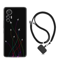 Xiaomi 12 Lite Kılıf Silikon Boyun Askılı İpli Desenli Silikon Line Planet 1736