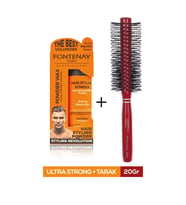 Fontenay Saç Şekillendirici Pudra Toz Wax Ultra Strong Turuncu 20gr + Profesyonel Saç Fırçası 1018 2'li Set