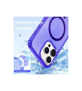 İphone 14 Pro Kılıf  Magsafe Kapak - Mor