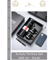 #Termos Paslanmaz Çelik 304 Kalite Vakumlu Sızdırmaz Sağlam Hediye Kutulu Termos Set 500 ml