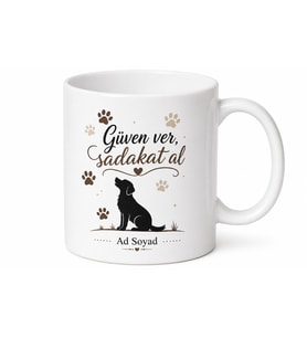 Köpek Eğitmenine Hediye İtaat Eğitimi Otur Bekle Komutları Pozitif Baskılı Porselen Kupa Bardak