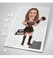 Güçlü ve Karizmatik Kadın Karikatürlü 240 Parça Kişiye Özel  Puzzle