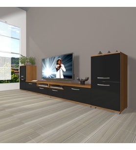 Decoraktiv Eko 9220 Slm Tv Ünitesi Tv Sehpası (Siyah - Ceviz)