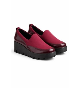 Bordo Kalın Taban Kadın Günlük Comfort Ayakkabı – Kaymaz Taban