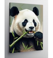 Kanvas Tablo Bambu Yiyen Panda