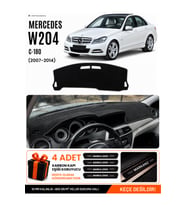 MERCEDES W204 C180 (2007-2014) Uyumlu Torpido Örtüsü Torpido Kılıfı - Siyah
