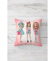 Fashion Girl Pop Art Çift Tarafı Baskılı Gizli Fermuarlı Yastık Kılıfı Kırlent Koltuk Yastık Kılıfı (Çok Renkli)