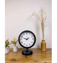 Pilelistore  Siyah Metal Dekoratif Masa Saati 25×20 cm