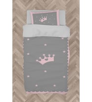 MEKTA HOME BEBEK VE ÇOCUK ODASI Taç Yıldız Desenli Çerçeveli Nevresim Takımı
