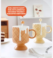 Sevimli ve Leziz: Waffle Bisküvi Temalı Seramik Kupa Seti