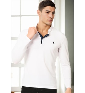 V4009 DEWBERRY ERKEK SWEATSHIRT-BEYAZ 1