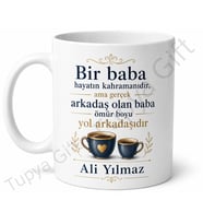 En İyi Arkadaşım Babam Yazılı Kupa Bardak Babalar Günü Hediyesi