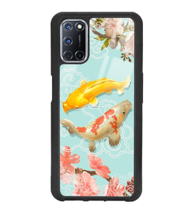 Oppo A72 Uyumlu Koi Balığı Tasarımlı Glossy Telefon Kılıfı
