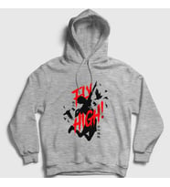Presmono Unisex Gri Fly High Voleybol Anime Haikyu Kapüşonlu Sweatshirt 237473tt (Gri)