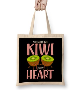 You Hold The Kiwi To My Heart Adorable Kiwis Pun Bez Çanta Uzun Saplı