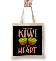 You Hold The Kiwi To My Heart Adorable Kiwis Pun Bez Çanta Uzun Saplı