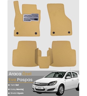 OPEL ASTRA H HATCHBACK (2004-2010) Uyumlu EVA Paspas Tam Set–Araca Özel,Kolay Montaj,Su Geçirmez
