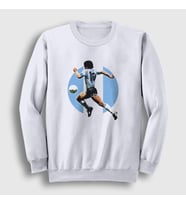 Presmono Unisex Beyaz Futbol Run Maradona Sweatshirt 51336tt