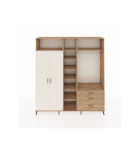 Hyperion Dolap 9 Raflı 3 Çekmeceli 2 Askılı 220x44x243 Çam-Aytaşı/Çam
