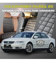 Volksvogen Passat B5 Antrasit Renk Tay Tüyü Cepli & Terletmez Sırtlı Oto Koltuk Minder Seti - Koltuk Koruma Kılıfı (ÖN & ARKA TAM SET)
