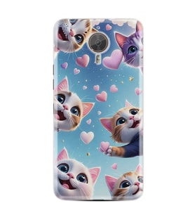 GM5 Plus Kılıf HD Resim Baskılı Kalp ve Kedi StKd -035
