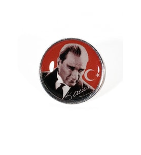 Atatürk portreli Metal Rozet