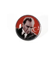 Atatürk portreli Metal Rozet