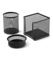 3 LÜ KALEMLİK SETİ METAL SİYAH PERFORE