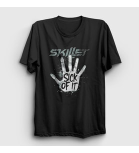 Presmono Unisex Siyah Sick Of It Skillet T-Shirt 539853tt