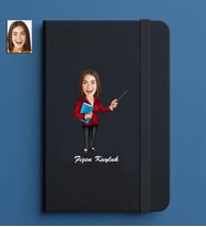 Kişiye Özel Kadın Model 13x21 Siyah Defter-18