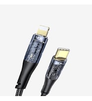 K673 130cm 27W Type-c Lightning Şeffaf Veri Kablosu