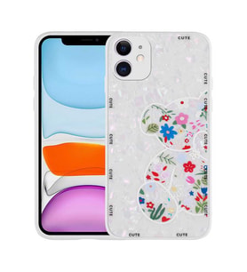 Apple iPhone 11 Kılıf Desenli Sert Silikon Zore Mumila Kılıf White Bear