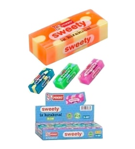 Renkli Silgi Sweety Silgi Orta Boy Mikro Silgi Yumuşak 1 Adet Yumuşak Silgi