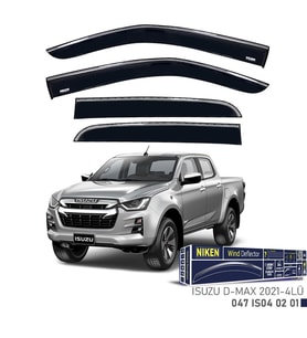 Niken Isuzu D-Max 2021- Kromlu Cam Rüzgarlığı 4 LÜ (Siyah)