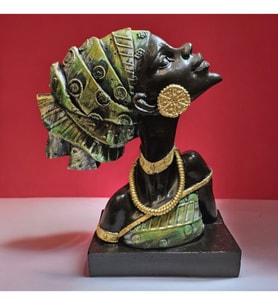 Afro Amerikan Kadın Figürlü Biblo
