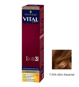 Vital Tüp Saç Boyası 7.554 Atın Karamel + Oksidan Sıvı 50 Ml