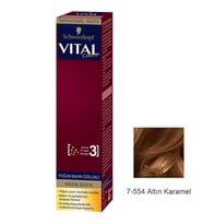 Vital Tüp Saç Boyası 7.554 Atın Karamel + Oksidan Sıvı 50 Ml