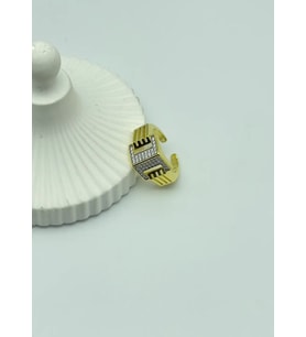 Çelik Gold Taşlı Ayarlanabilir Yüzük - 25yzk125