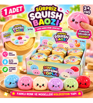 Çin Mantısı Baozi Simli Sürpriz Squishy Kutu Yumuşak Sıkılabilir Sevimli Oyuncak