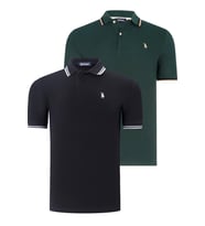 İKİLİ SET T8594 DEWBERRY ERKEK T-SHIRT-SİYAH-NEFTİ (Karışık)