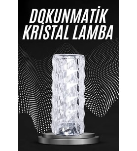 Kristal Lamba Masa Lambası Şarjlı Masa Lambası Dokunmatik Sensör Usb Şarjlı