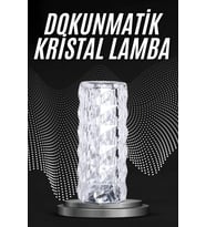 Kristal Lamba Masa Lambası Şarjlı Masa Lambası Dokunmatik Sensör Usb Şarjlı