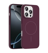 Apple iPhone 16 Pro Max için Magsafe ile uyumlu Kılıf Lansman Sert Silikon Ruby (Mürdüm)