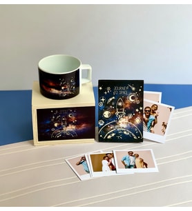 Kişiye Özel Fotoğraflı Space Roket Tasarımlı Mini Fotoğraf Albümü ve Kutulu Kupa