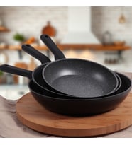Serenk Excellence 3 Adet Granit İndüksiyon Tabanlı Tava Seti, 20-24-28 cm, PFOA İçermeyen Yanmaz ve Yapışmaz Tavalar