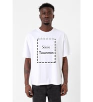 Kendin Tasarla Beyaz Erkek Oversize Tshirt