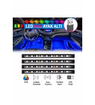 Eraks Usb Girişli 12 Led Ayak Altı Led Sese Ve Müziğe Duyarlı Kumandalı - Usb (Siyah-Gri)